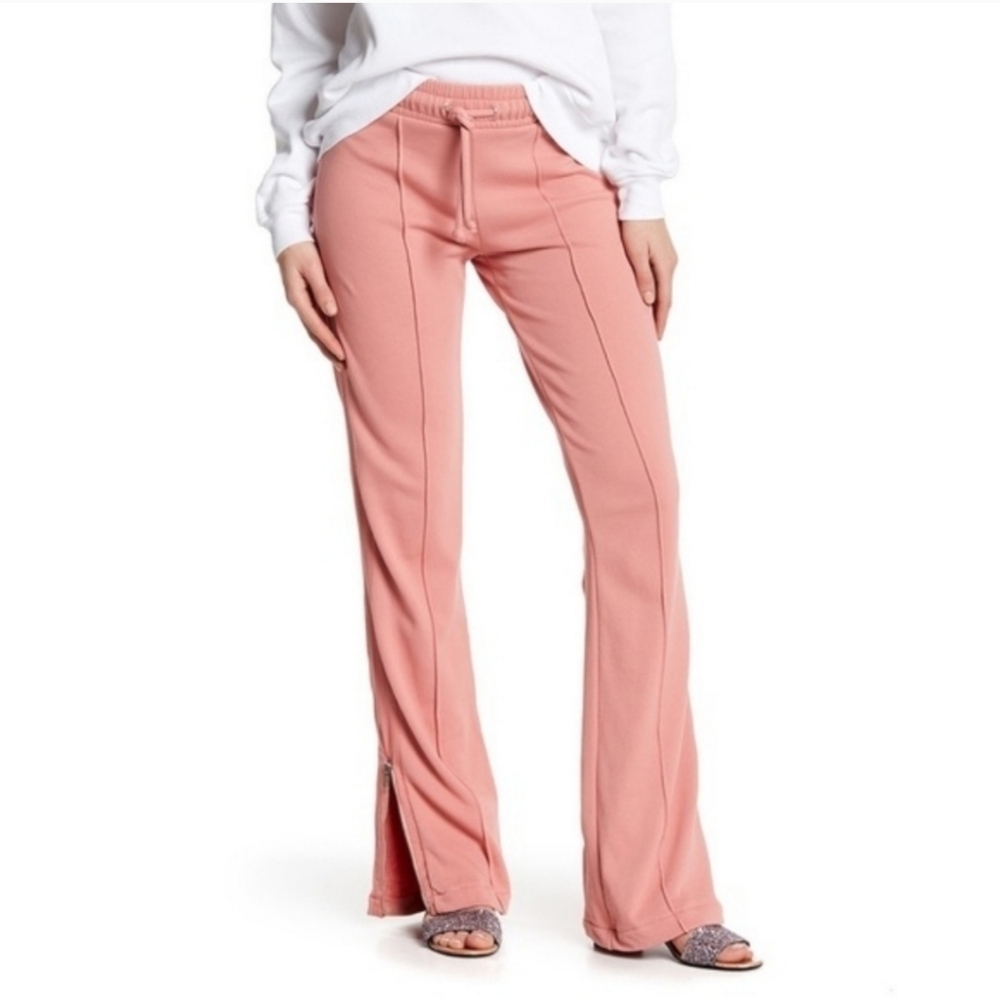 Wildfox Stargazer Y2K Pink Mid Rise Side Stripe Flared Track Sweatpants